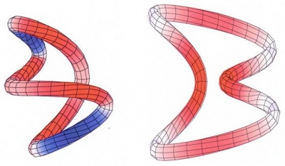 Writhe compensation in small DNA circles with a hook-like juxtaposition